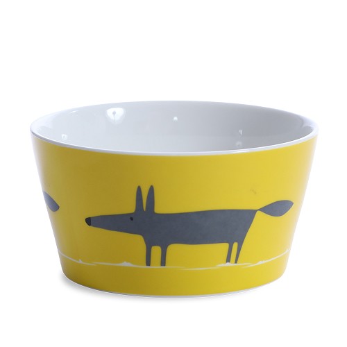 Cereal Bowl Mr Fox Charcoal & Yellow